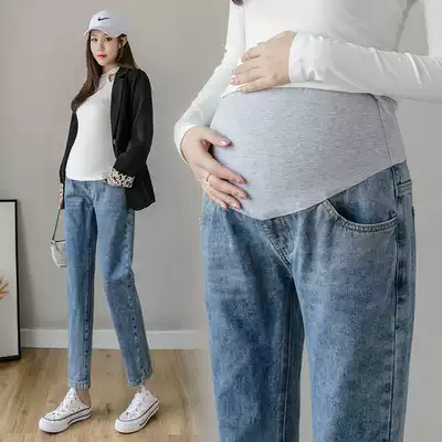 Pregnant women jeans Net Red foreign style fashion pregnant women pants spring pants spring and autumn belly pants