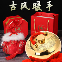 Tang mother-in-law pure copper thickened massage copper pot Guohan court retro wind small hand treasure old-fashioned hot water injection hot water bag