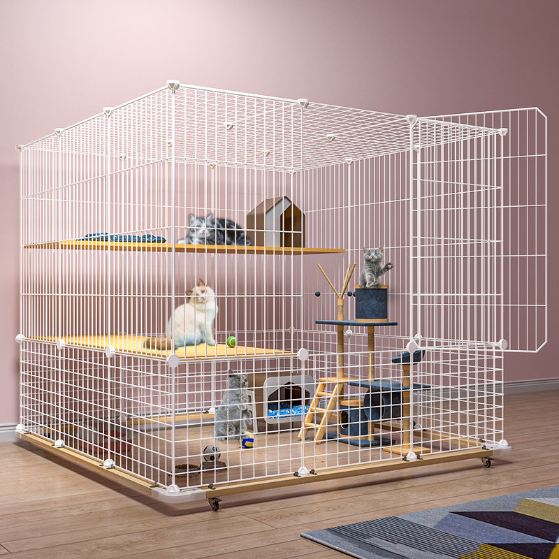 Cat Cage Mega Space Free Combined Cat Villa Interior Removable Cat Reptile Home Pet Fence Cat House