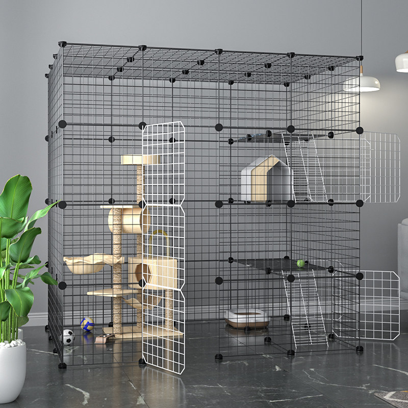 Cat cage oversized cat villa free space indoor large cat house three floors with toilet can put cat litter box special offer