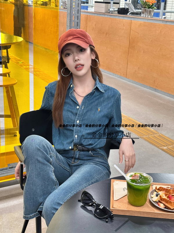 Ralph Lauren Denim Shirt for Older Children, Suitable for Adults, with Colorful Labels Ralph Lauren Denim Shirt for Older Children, Suitable for Adults, with Colorful Labels