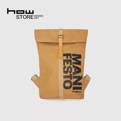 HOWstore Art Museum MANIFESTO MANIFESTO Kraft Paper Shoulder Strap Waterproof Trend Do Old Backpack