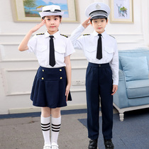 Childrens small sea drills to be served in kindergarten class Costume Chorus Elementary School Students Air Force Role-playing New Years Day Performance