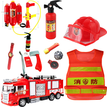 Children Firefighters Toys Sam Suit Equipped Nursery Corner Color Play Clothing Fire Extinguisher Horse Chia Cap Water Gun
