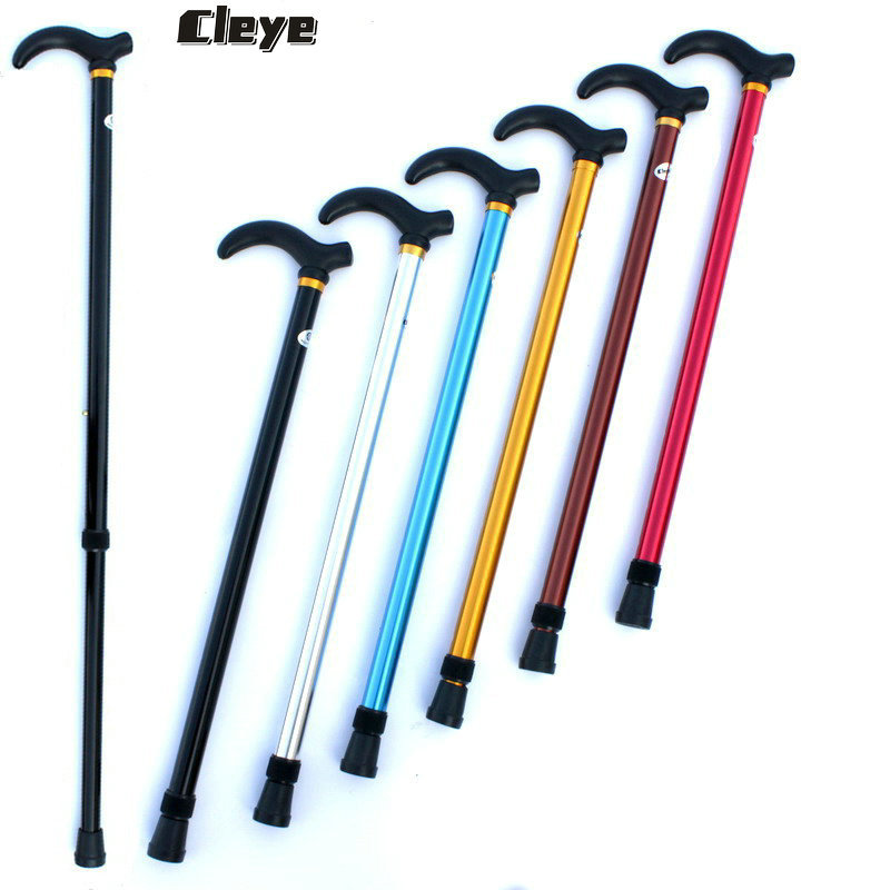 Aluminum alloy telescopic folding trekking stick two-section crutches non-slip elderly crutches strong cane anti-fall walker