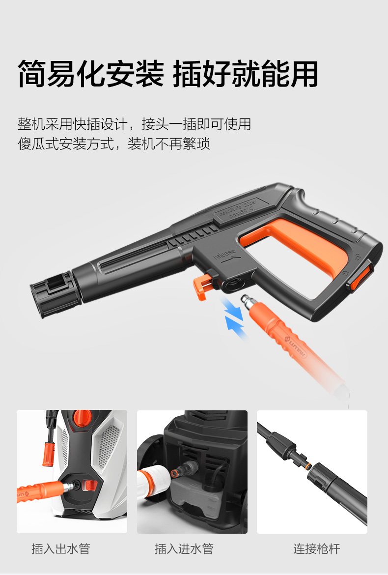 绿田 高压洗车机 多功能清洗机 220v水泵 1400W大功率 图9