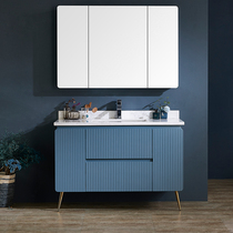 Modern simple light luxury Nordic bathroom cabinet combination washbasin cabinet Smart marble washbasin washbasin cabinet