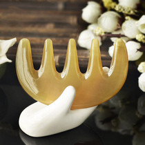 Horn comb Natural yak massage comb Female head meridian large teeth anti-wood comb Hair scalp wide teeth