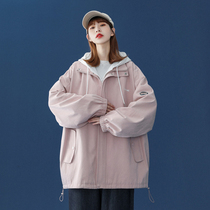 Fake two coats womens spring and autumn 100 hitch in European and American oversize original Cebu Baseball Uniforms-Chains Chains 2021 New