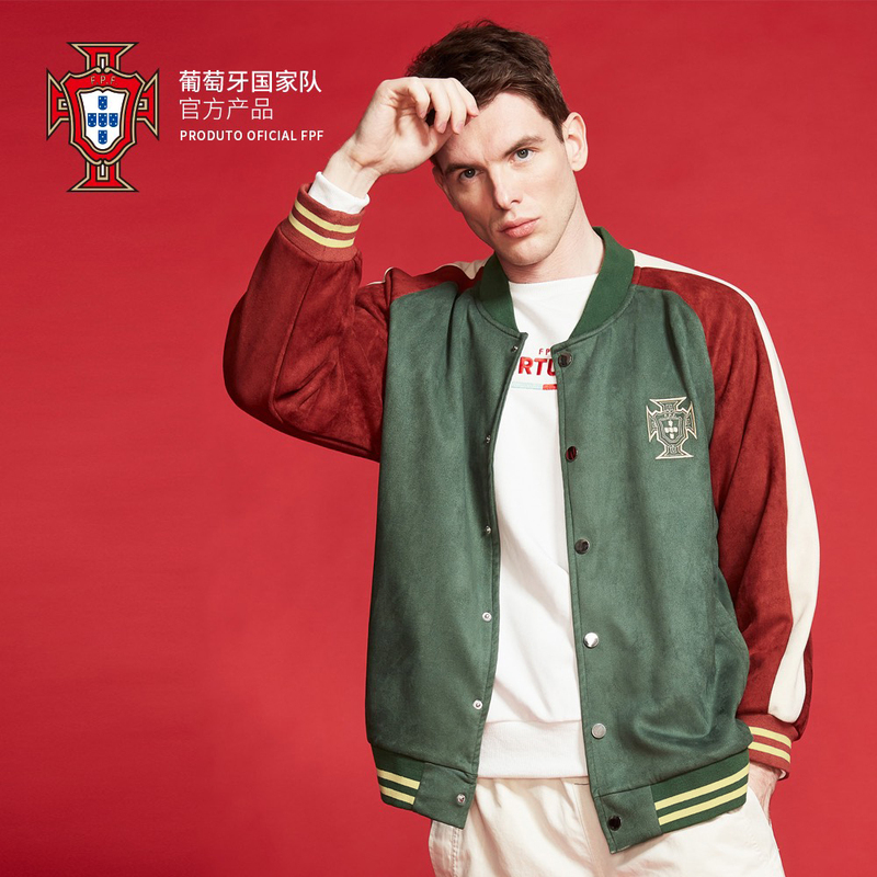 [Official Authentic] Portugal National Team | Autumn and Winter Discount Ronaldo Football Fan Baseball Uniform Imitation Suede