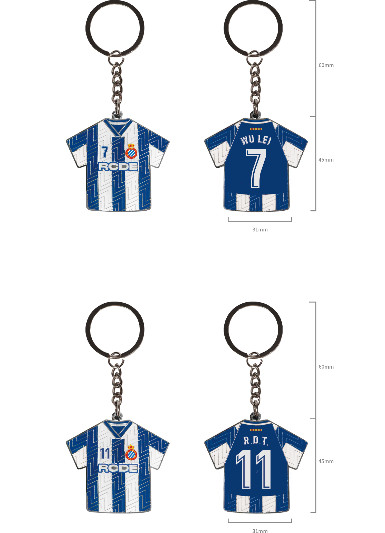 RCD Espanyol Football Jersey Pendant Keychain