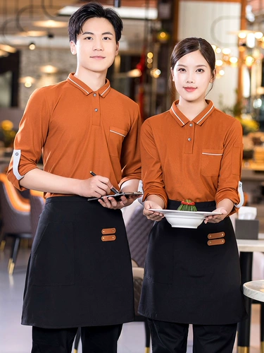 Официант рабочая одежда T -Front Custom Catering Restaurant Supermarket Milk Tea Hot Pot Ресторан