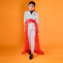 Xuan Lilly Girls Western suit Suit Fashion Ttai Walk Show High-end Overbearing Children Gown Dress Foreign Air Personality Performance Tide Wear