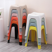 Plastic high stool Nordic Wind Home Thickened Table Stool 45cm High Cooked Glue Living Room Anti Slip Bench Medium-high Stool
