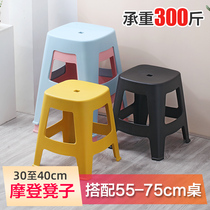 Plastic Stool Domestic Tea Table Stool stackable anti-slip medium-high stool 37 cm High adult chair Thickened Glue Stool