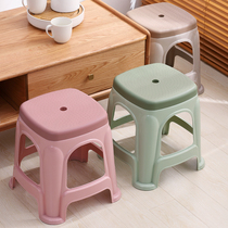 Plastic Thickened Home Living Room Tea Table Short Stool Changing Shoes Stool Bathroom Non-slip Bath Stool Sofa Cushion Footstool Medium-high Stool