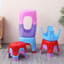 Childrens plastic short stool Home thickened tea table Stool Bathroom Bath Anti Slip Bench Baby Nursery small stool