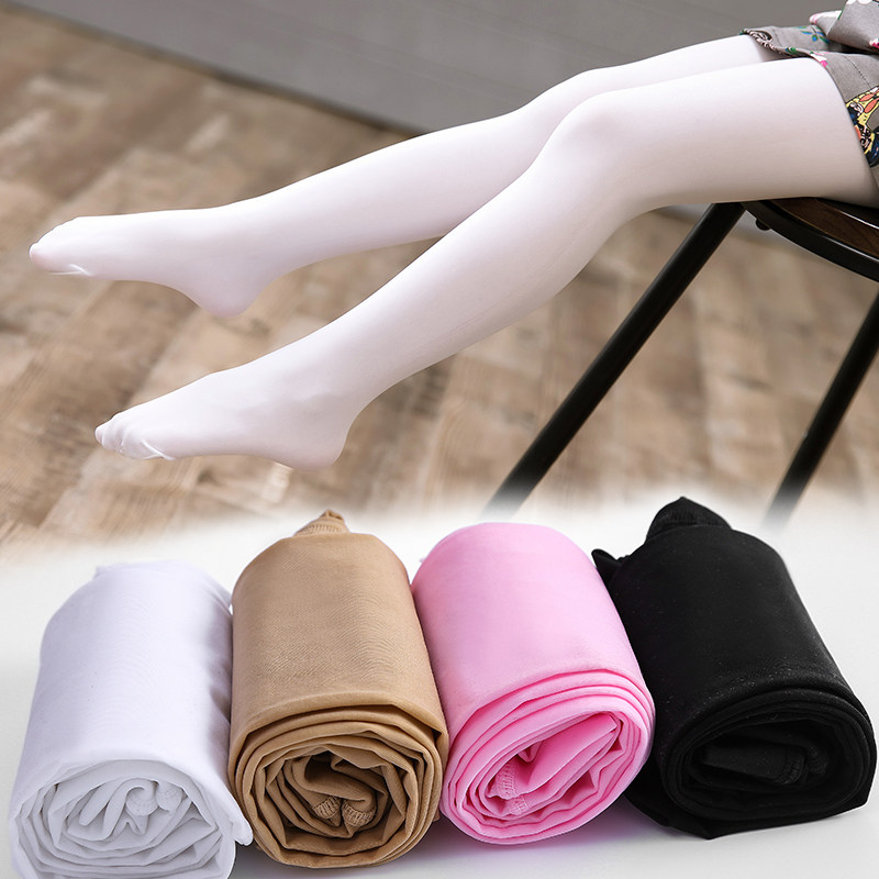 Children's pantyhose summer thin anti-hook white pantyhose girls stockings dance socks anti-pilling steel stockings spring
