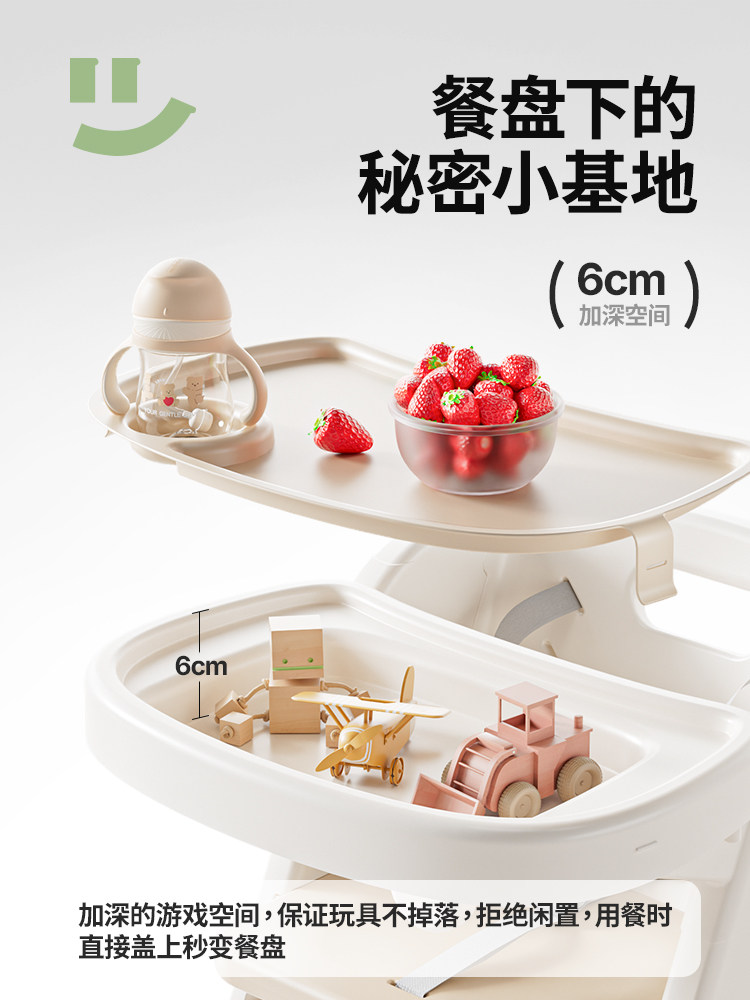 Qiaole Bear Baby Folding Dining Chair Children's Home Growth Chair Infant Eating Multifunctional High Chair Learning Seat