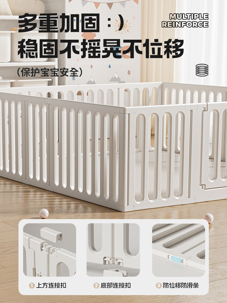Qiaole Bear Playpen Baby Safety Fence Living Room Indoor Home Floor Baby Crawling Mat Children's Guardrail