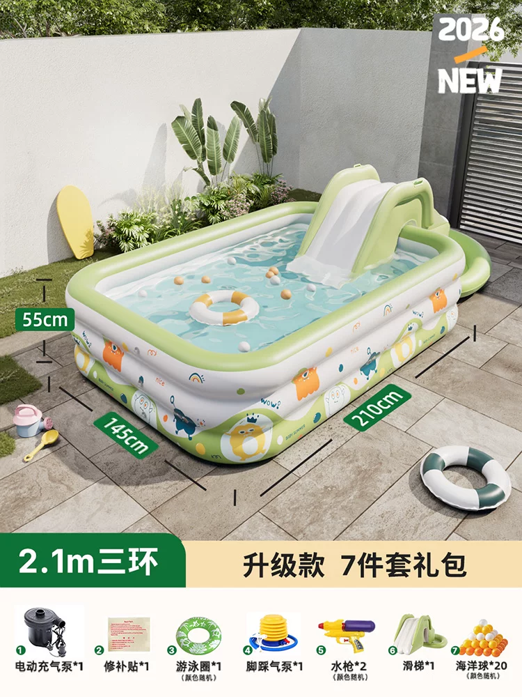 Inflatable swimming pool, increased thickness