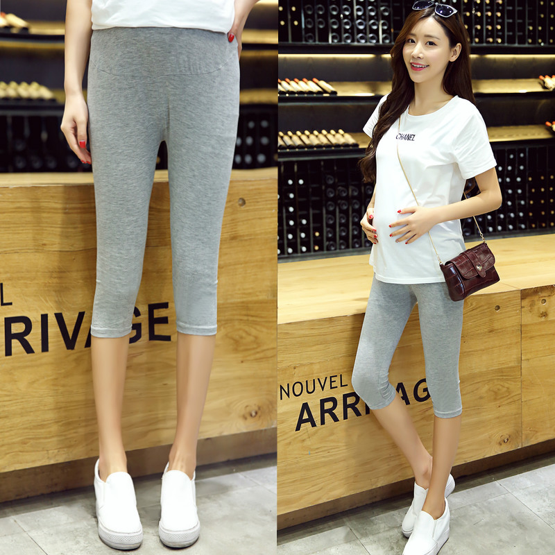 Pregnant Woman Inner Hitch Pants Summer Thin 2021 Outer wear Body Slim Safety Pants Imitation Walking Light Pregnant Woman Summer Seven Pants