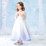 Белый детский наряд маленькой принцессы, свадебное платье, вечернее платье, «Холодное сердце»