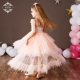 Наряд маленькой принцессы, розовый наряд для музыкальных выступлений, короткое платье, подарок на день рождения, в западном стиле