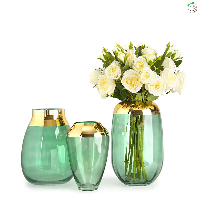 Nordic glass vase furnishing articles sitting room flower arranging creative simulation of dry flower tea table TV table wine decorative furnishing articles