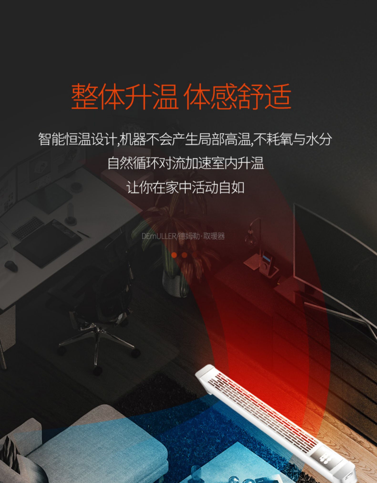 德姆勒 踢脚线取暖器 750w 图5