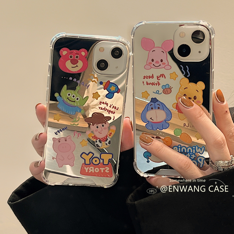 Enwang Japanese and Korean ins cartoon collection mirror mobile phone protective shell apple 11 12iphone13promax mobile phone protective shell xs xr new 8p 7plus