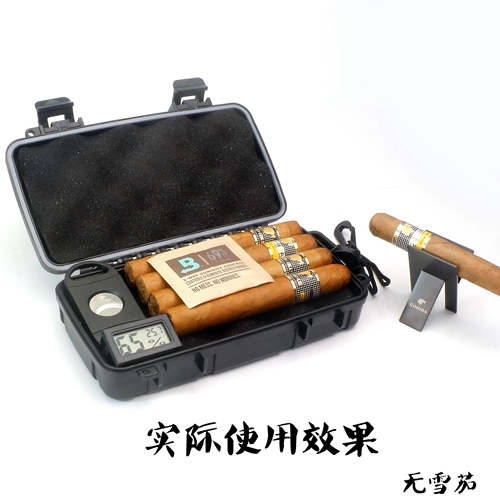 Кубинская сигарная коробка 4-5 установленная переносная сигара сигара с сигарной сигарной костюм для влажного обеспечения водонепроницаемой водонепроницаемой герметичной коробки