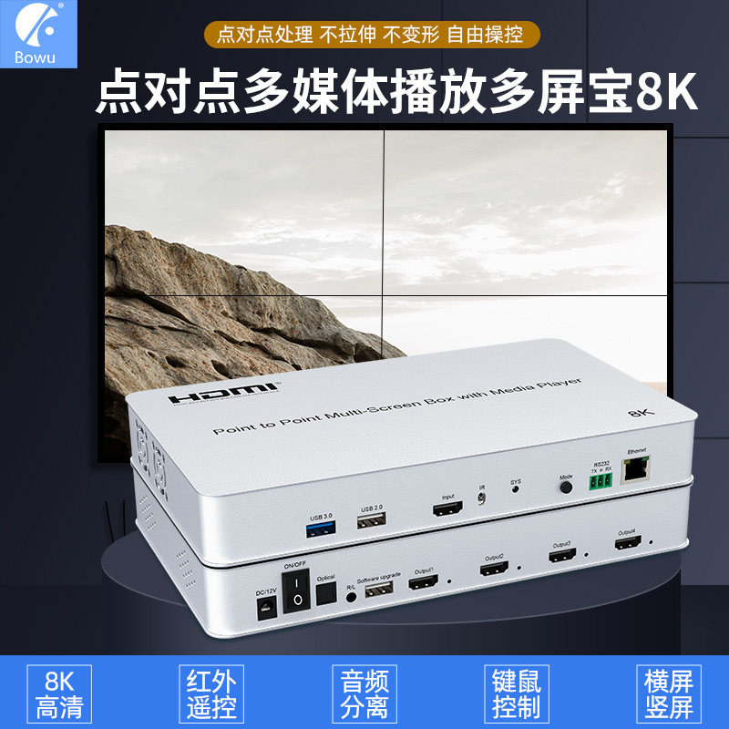 显示器神器 - BOWU 8K多屏宝 HDMI四屏扩展处理器 🖥-分配器-淘宝好物网