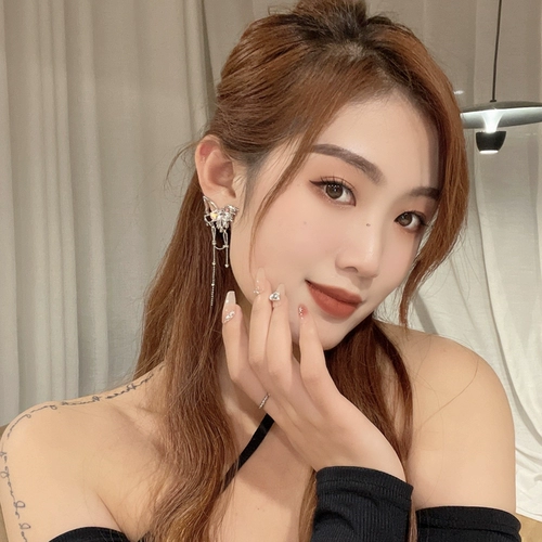 觅韩 Дизайнерские металлические длинные брендовые серьги, европейский стиль