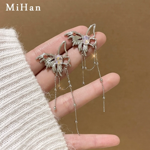 觅韩 Дизайнерские металлические длинные брендовые серьги, европейский стиль