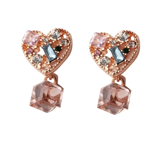 Розовые брендовые милые маленькие серьги, серебро 925 пробы, простой и элегантный дизайн