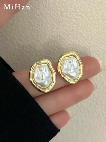 Серебряная игла, асимметричные элегантные модные элитные серьги из жемчуга, серебро 925 пробы, Гонконг