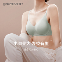 Silver-dimensional secret cloud-feeling underwear female small breasts to support without steel ring soft support bra display large comfortable and thin