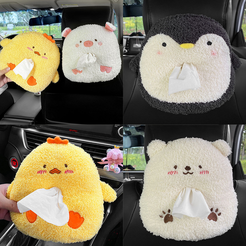Car tissue box net red creative toilet paper box cute doll hanging interior car interior decoration supplies Daquan
