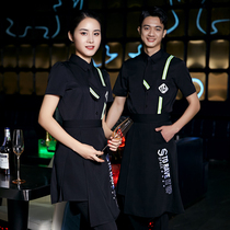 Summer bar work clothes KTV waiter work clothes Nightclub short-sleeved bartender work clothes Cafe uniform