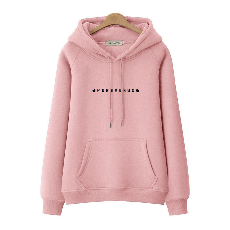 Spring and Autumn Pink Sweatshirt for Women, Fleece-Lined Hooded, Autumn and Winter 2026 New Women's Loose Thin Jacket Pullover Top