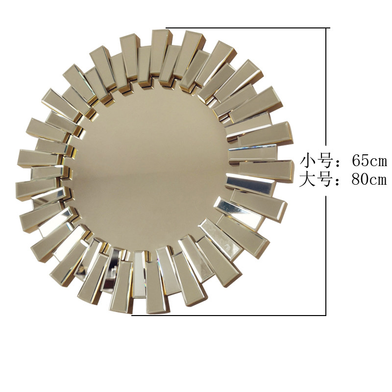 Декоративные зеркала 美式轻奢装饰镜玄关沙发背景墙壁挂镜化妆室浴室镜挂墙圆形镜子 Other