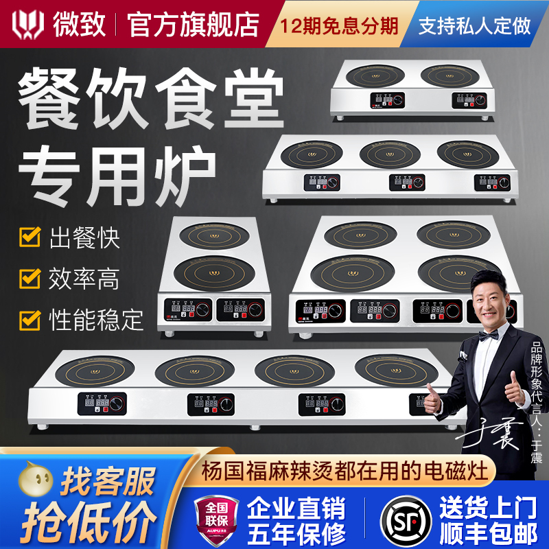 Weizhi Commercial Induction Cooker Multi-Head Electric Ceramic Stove 3500W High Power 4-Burner Clay Pot Stove Four-Six Burner Spicy Hot Pot Stove