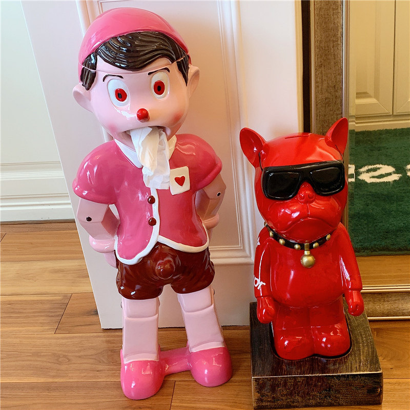 Living room cute tissue box decoration creative light luxury simple toilet paper box toilet Nordic ins funny floor ornaments