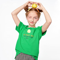 Bambara girls summer t-shirt cotton foreign style 2022 new Korean version of the big boy round neck loose short-sleeved top