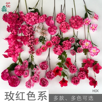 25-year-old rose red wedding reception flower arrangement base simulation flower wedding hall floral ornaments silk flower arrangement