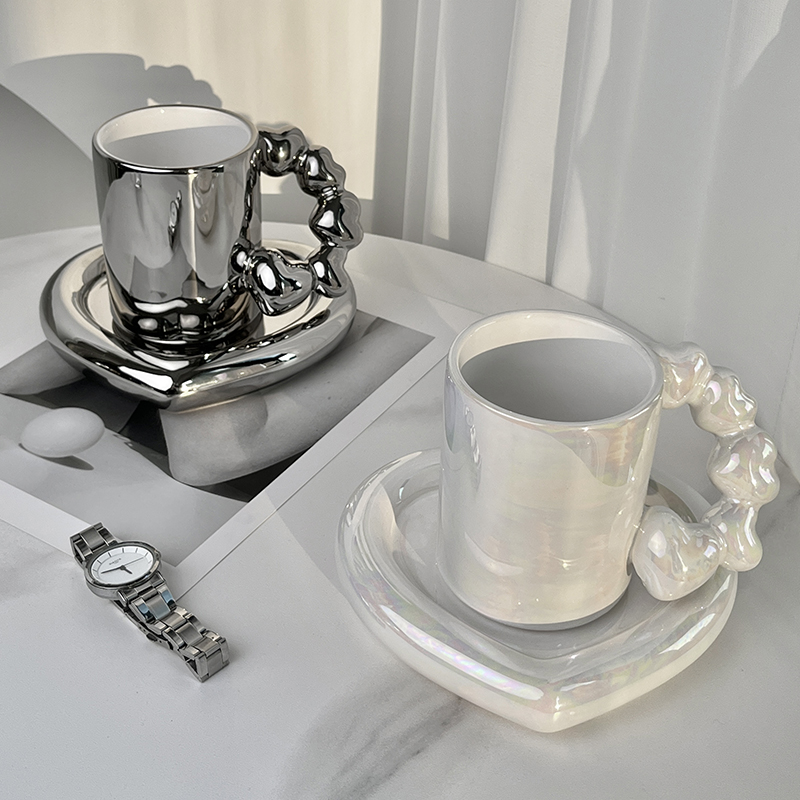 LIVETAI web red identical ceramic Mark cup office high face value ladies coffee lovers cups ins water glasses-Taobao