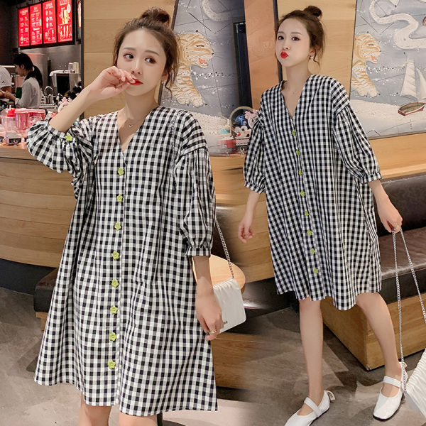 Foreign qi pregnant women fashion hot mom personality spring and autumn models spring dress tops summer summer pregnant women skirt summer