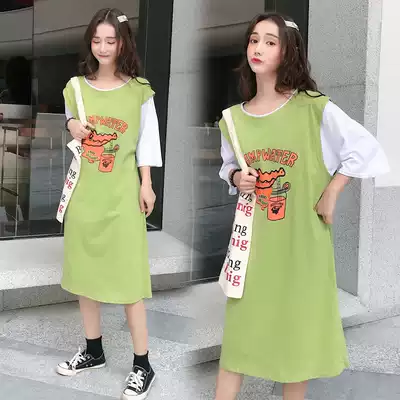 Maternity clothes Trendy hot mom personality summer clothes maternity dress top mid-length short-sleeved summer dress summer skirt