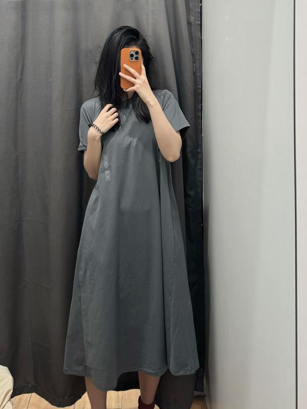 Japanese Order Spring New Women's Cotton Blend T-Shirt Dress A-Line Sweat-Absorbent Quick-Drying Loose Casual Y466554
